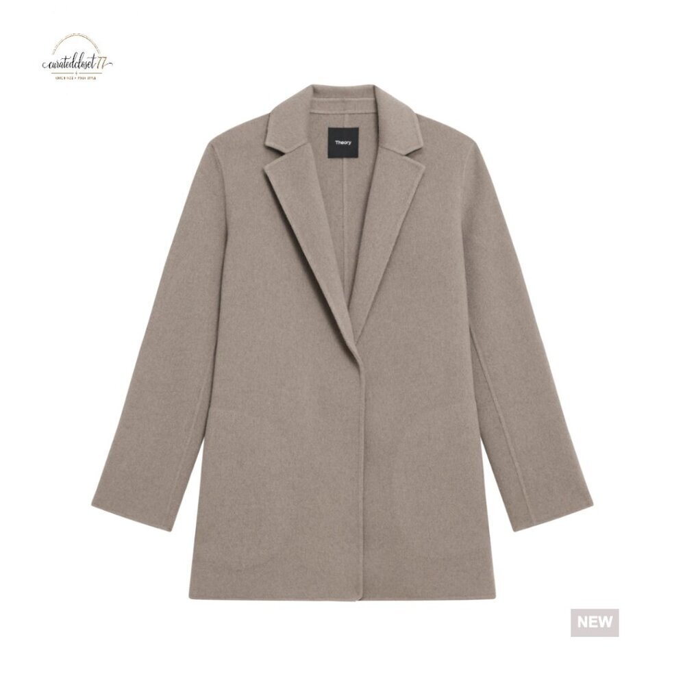 Wool Cashmere Oversized Blazer Formal Professional No Closure